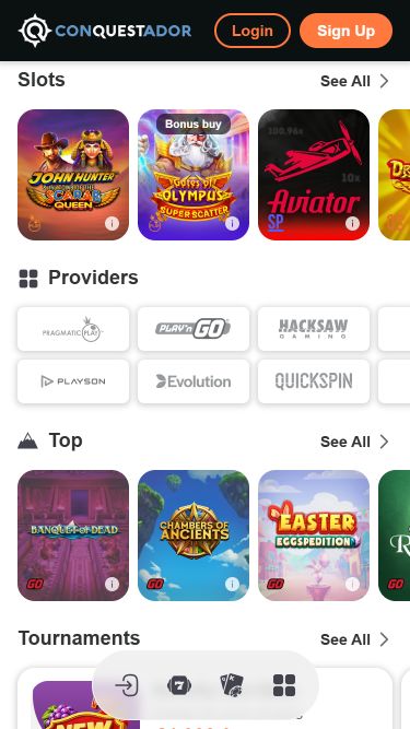 Développeurs de jeux mobiles Conquestador Casino