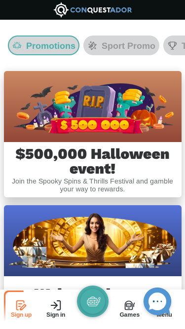 Promotions du Casino Conquestador Mobile