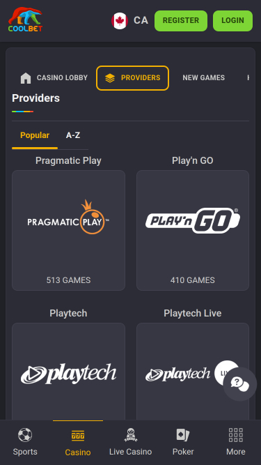 Разработчики Игр Coolbet Мобильная версия