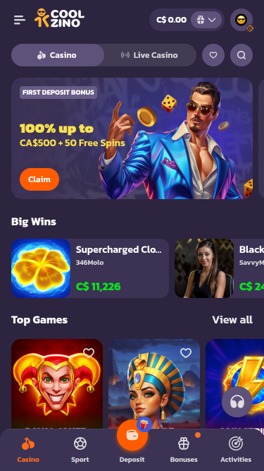 Coolzino Casino Startseite Mobil