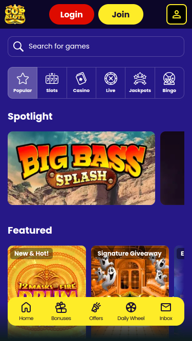 Jeux du Casino Cop Slots Mobile