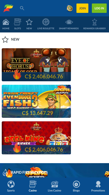 Jackpot del Casinò Coral Mobile
