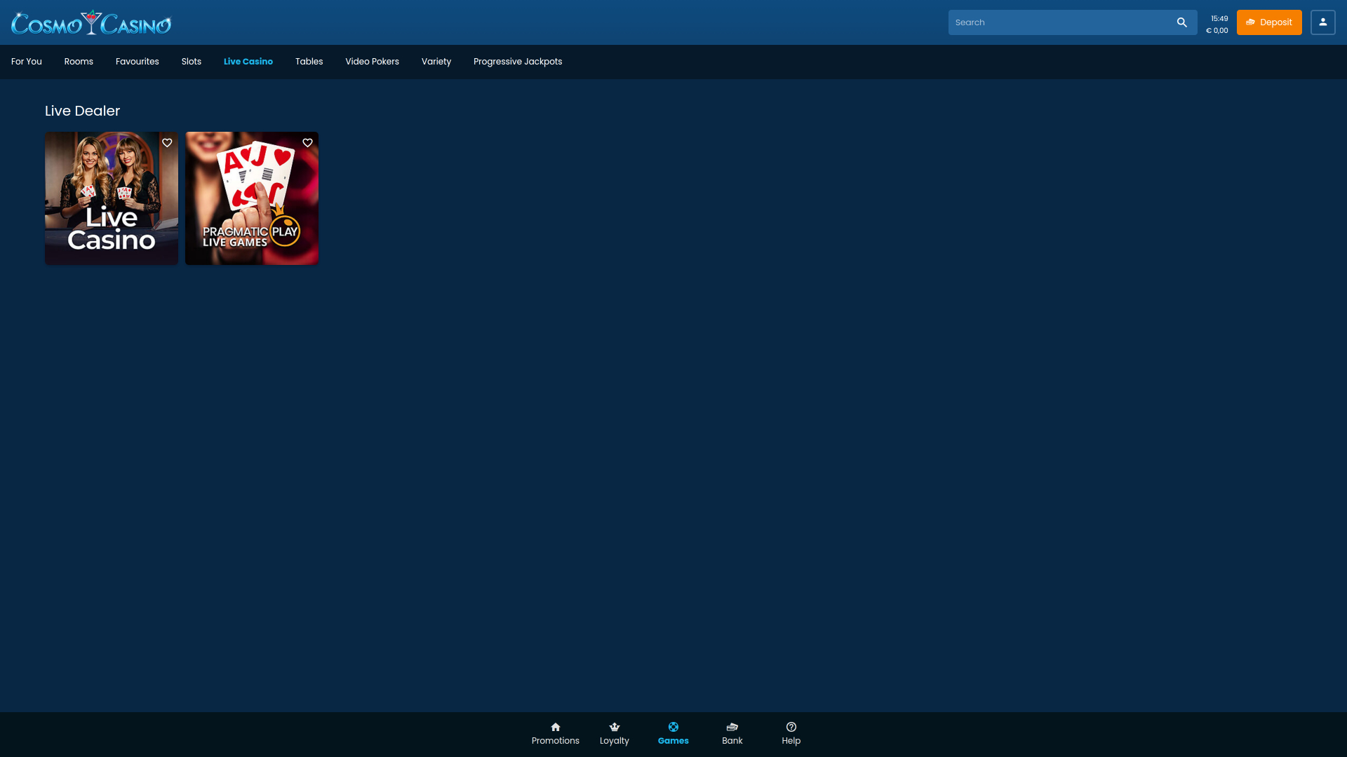 Croupier en Direct de Cosmo Casino Bureau