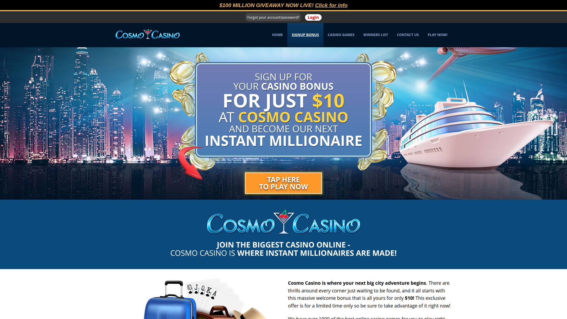 Promotions de Cosmo Casino Bureau