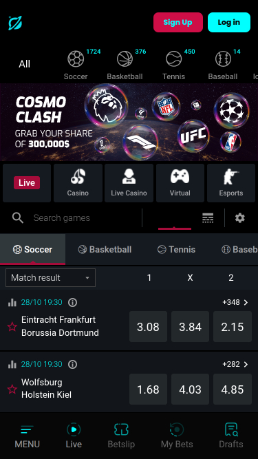 Sports en Direct de Cosmobet Mobile
