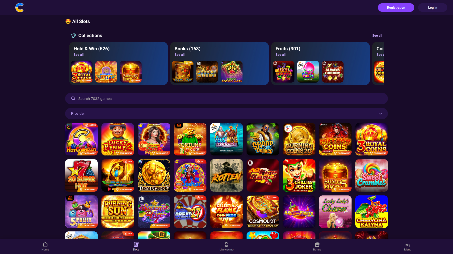 Jeux de Cosmolot Casino Bureau