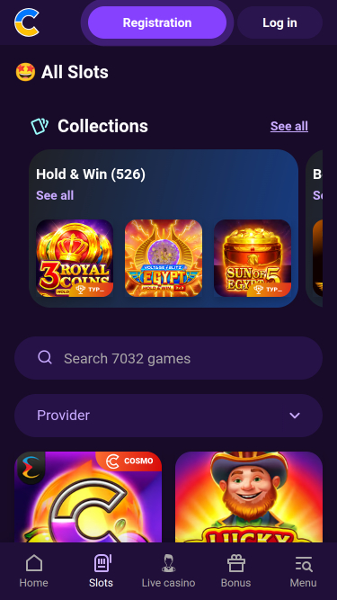 Jeux de Cosmolot Casino Mobile