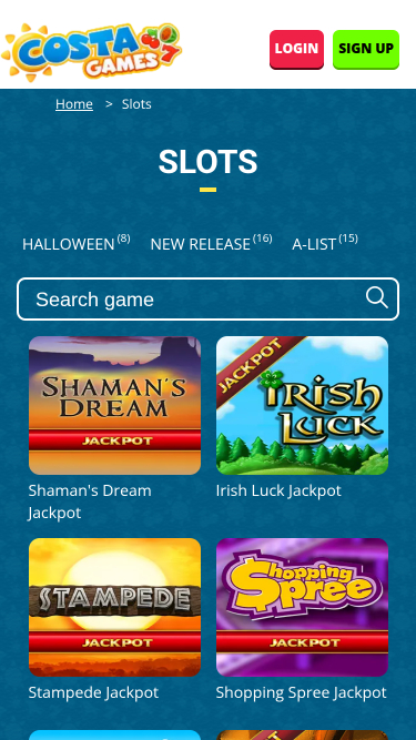 Bote de Costa Games Casino Móvil