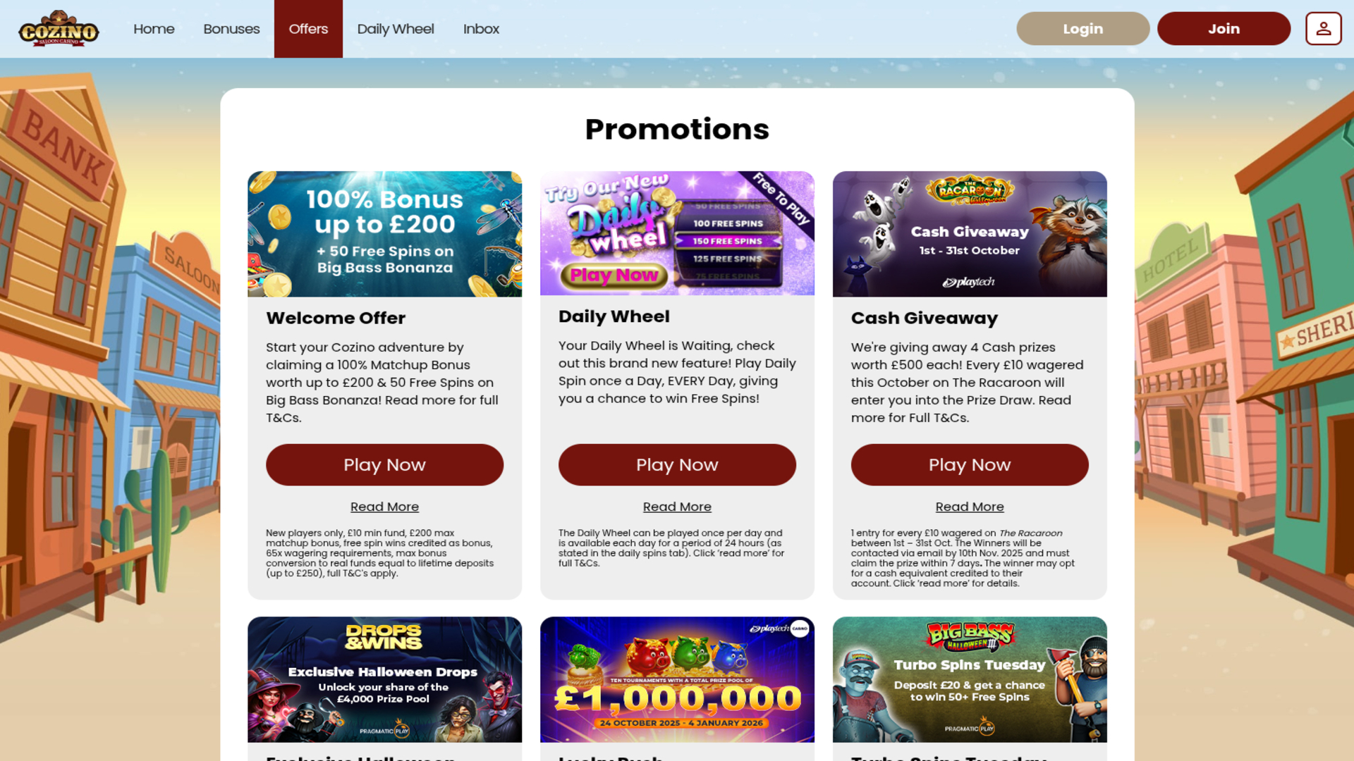 Promociones de Cozino Casino Escritorio