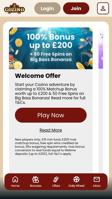 Promociones de Cozino Casino Móvil