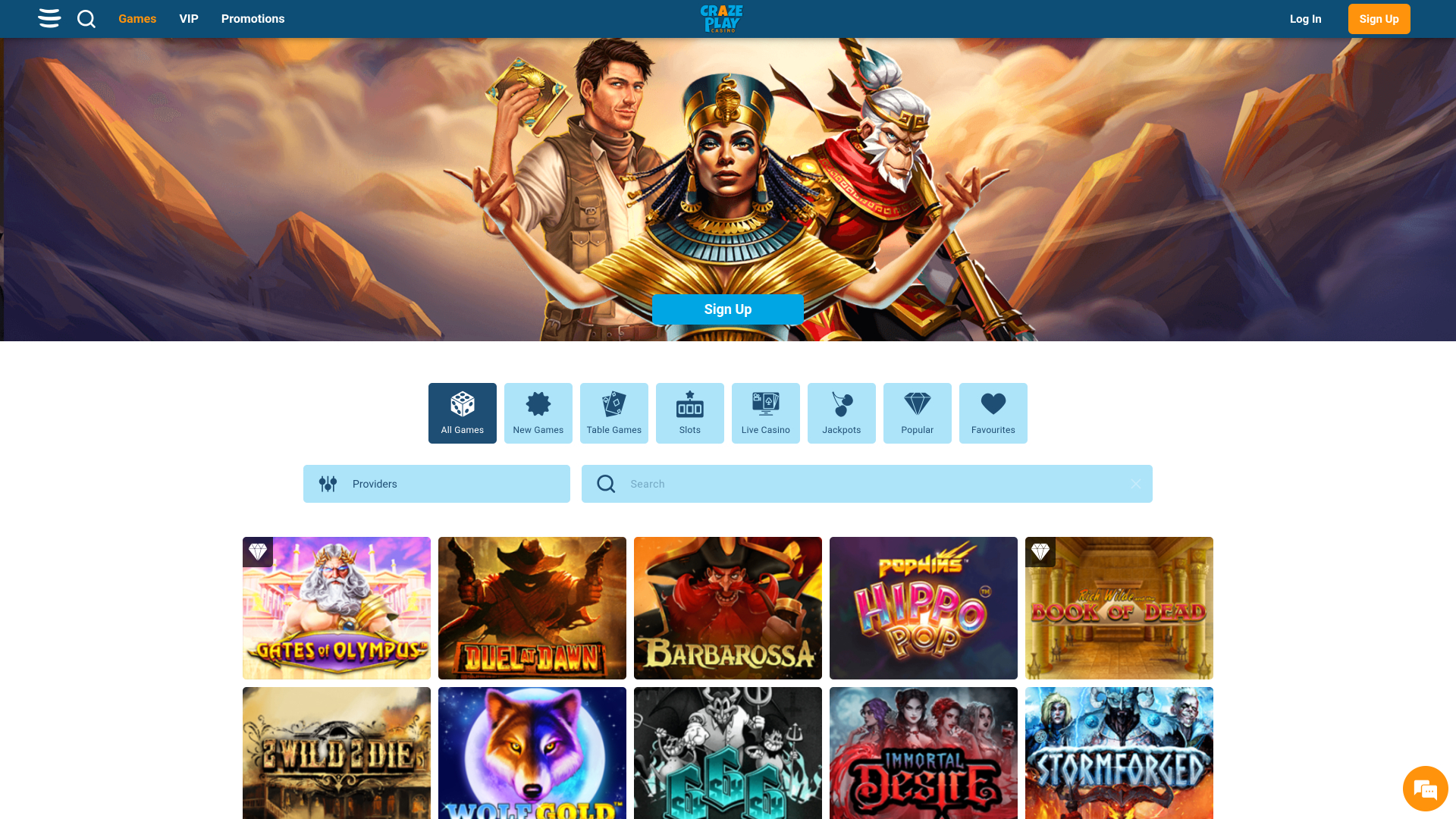 Juegos de Craze Play Casino Escritorio