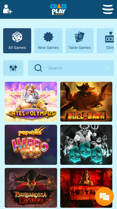 Juegos de Craze Play Casino Móvil