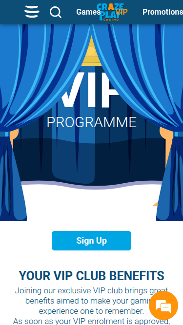 Programa VIP de Craze Play Casino Móvil