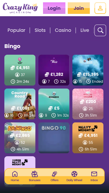 Crazy King Casino Bingo Mobile