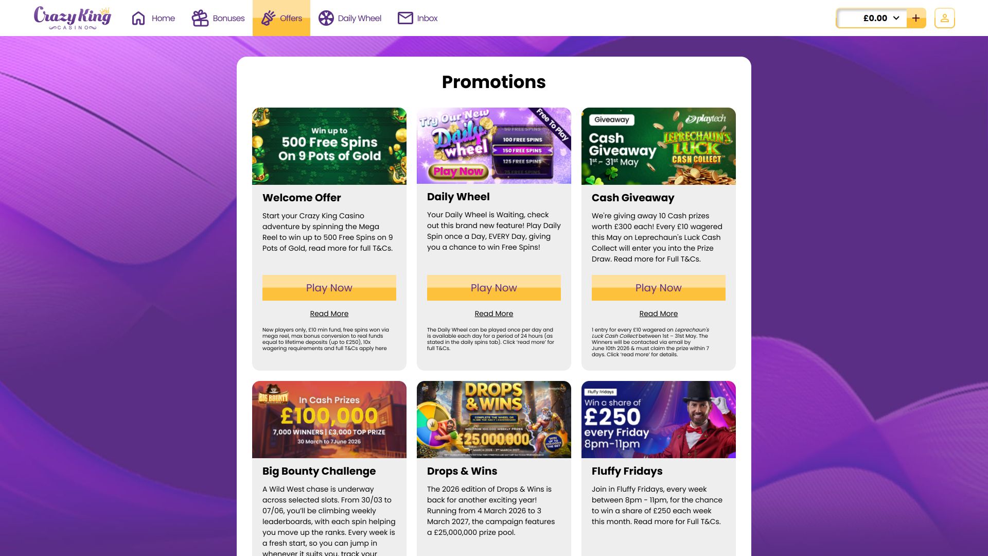 Images promotionnelles pour ordinateur de bureau du casino Crazy King