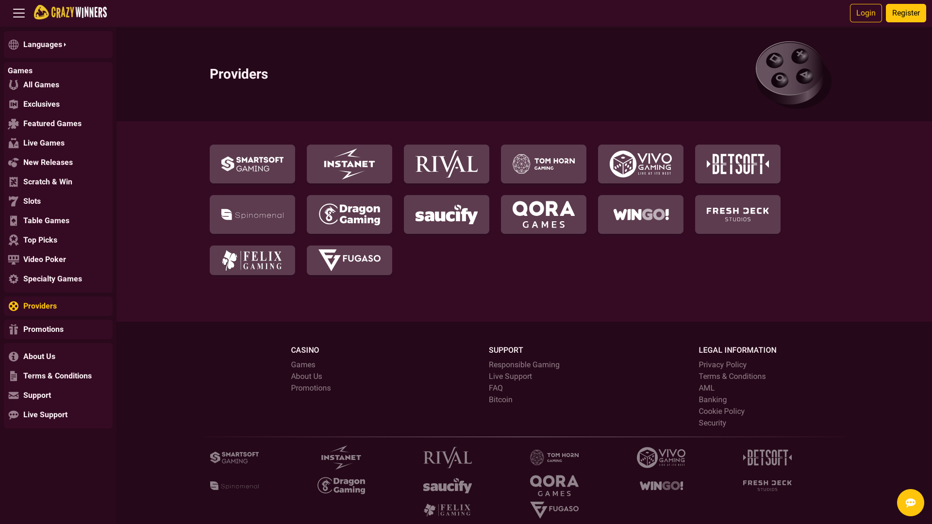 Développeurs de Jeux de Crazy Winners Casino Bureau