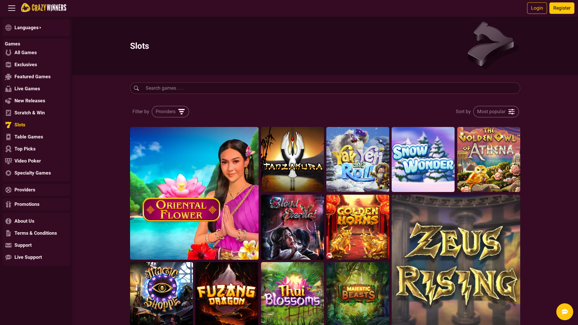 Jeux de Crazy Winners Casino Bureau