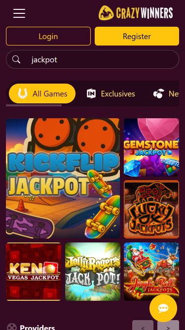 Crazy Winners Casino Mobile Image Jackpot