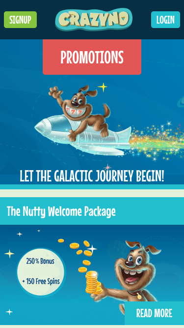 Promotions de Crazyno Casino Mobile