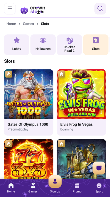 Juegos de Crown Slots Casino Móvil