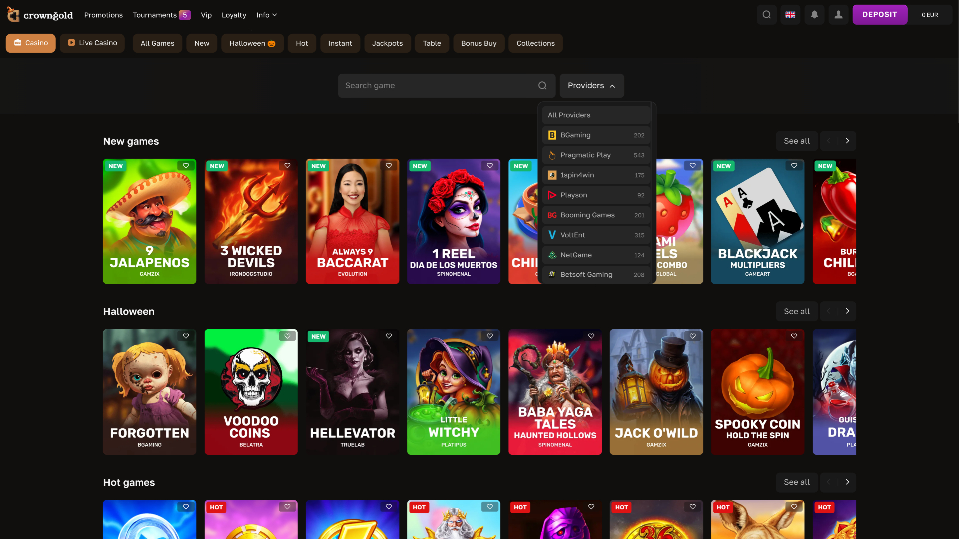 Crowngold Casino Game Developers Desktop