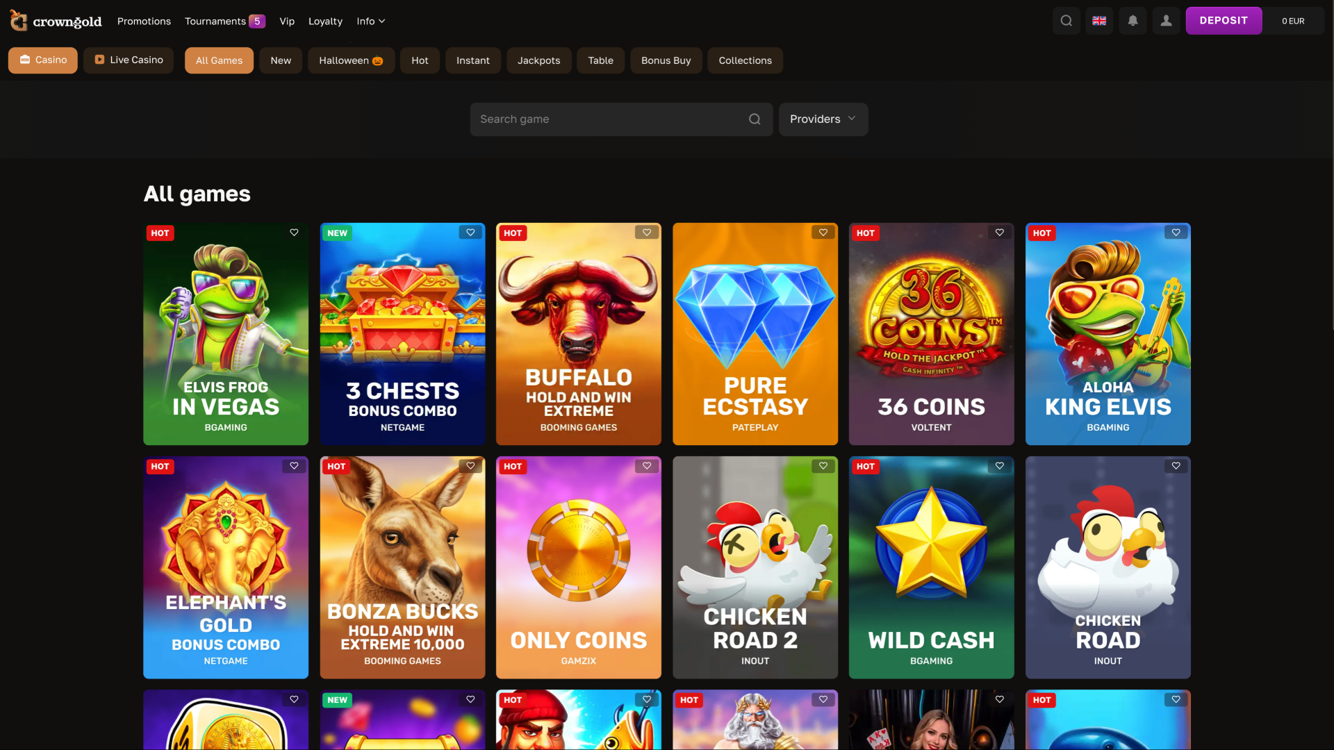 Crowngold Casino Games Desktop