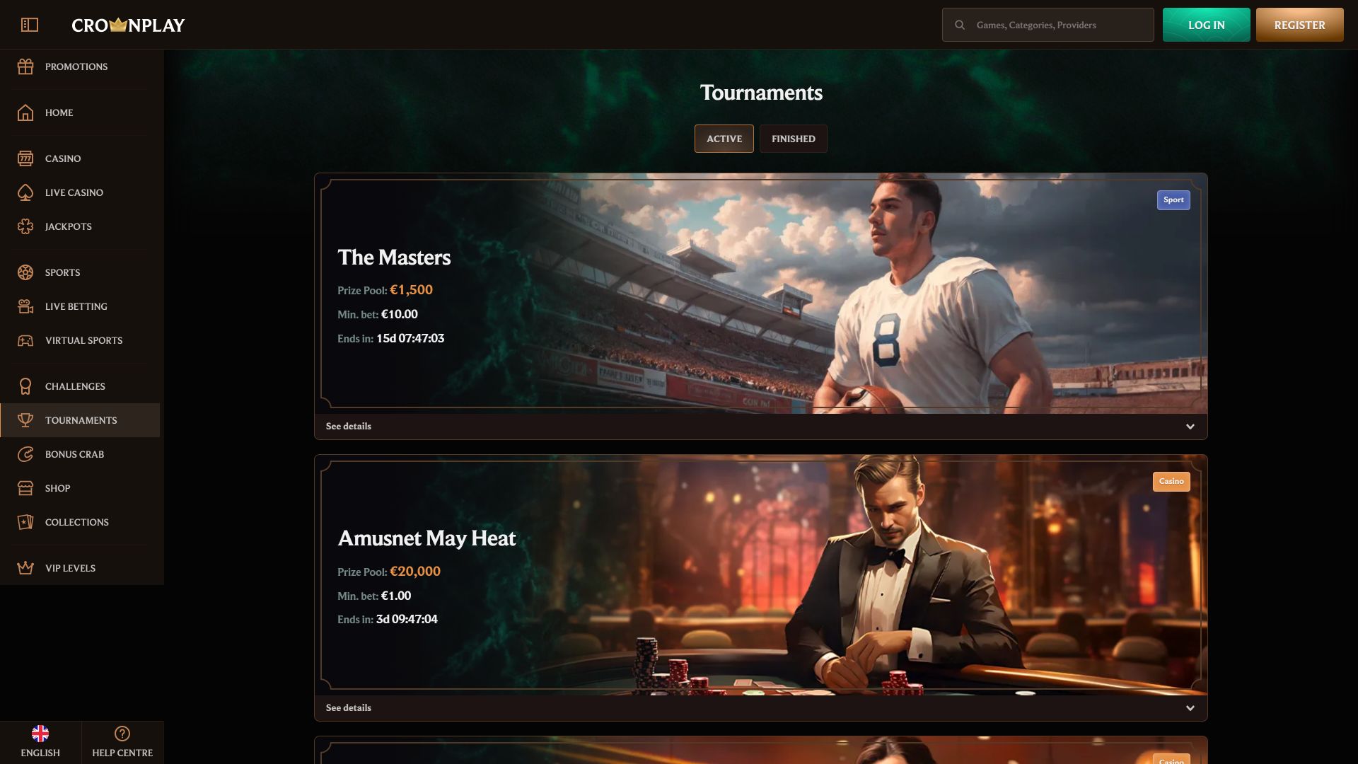 Турниры Crownplay Casino для настольных компьютеров
