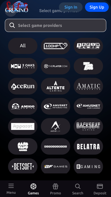 Crusino Casino Spieleentwickler Mobil