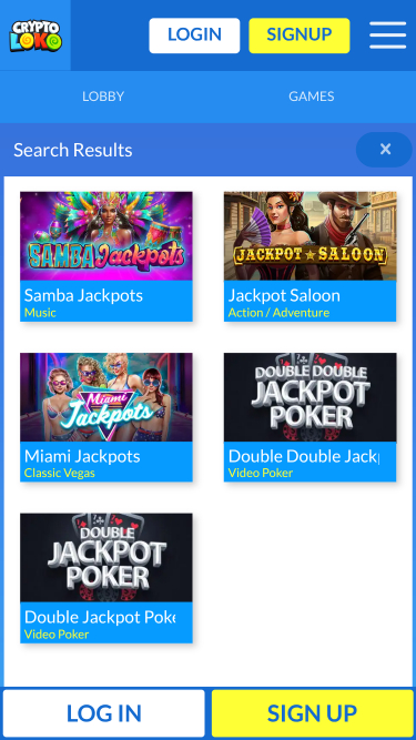 Jackpot du casino Crypto Loko Mobile