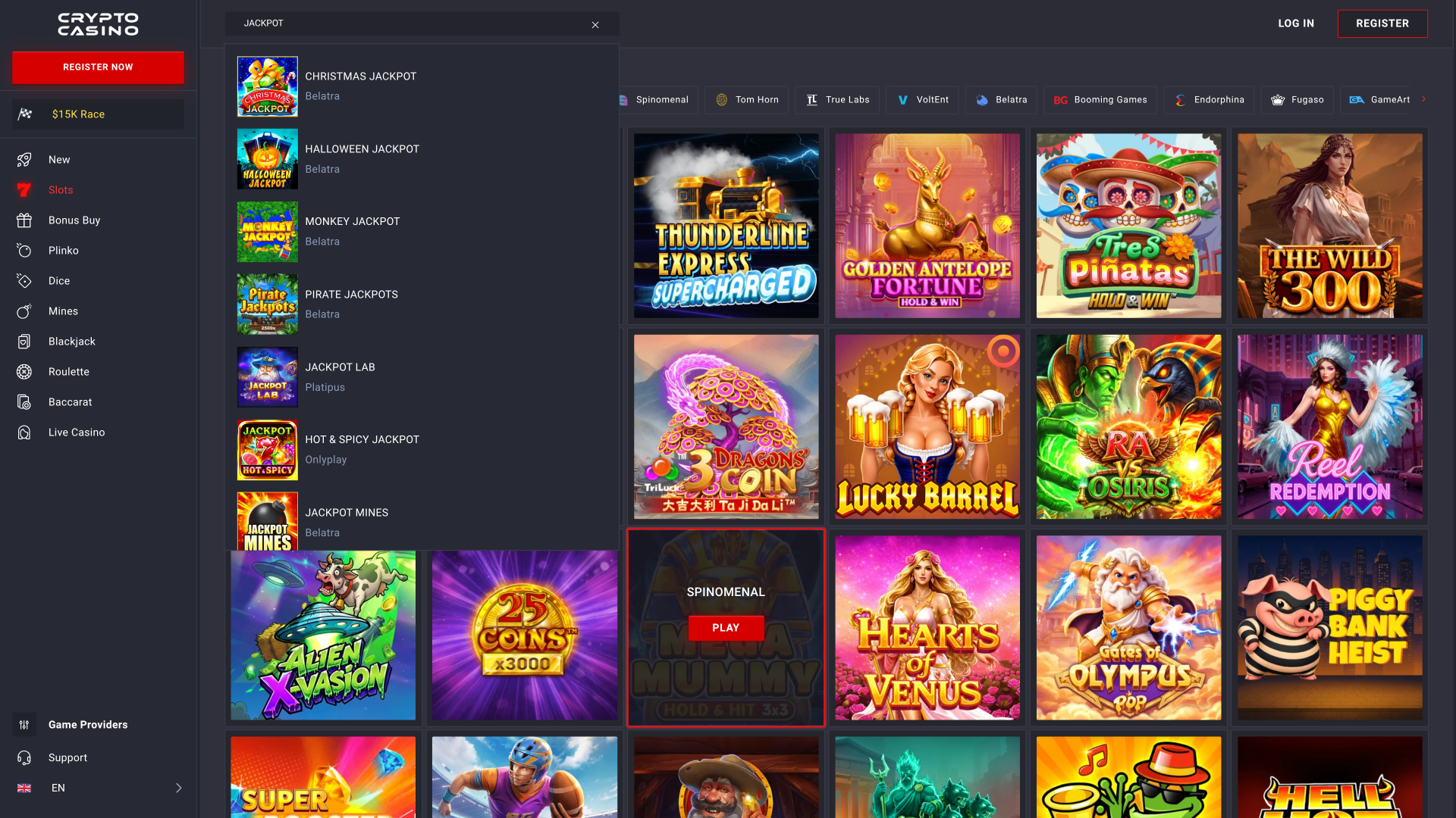 CryptoCasino デスクトップジャックポット