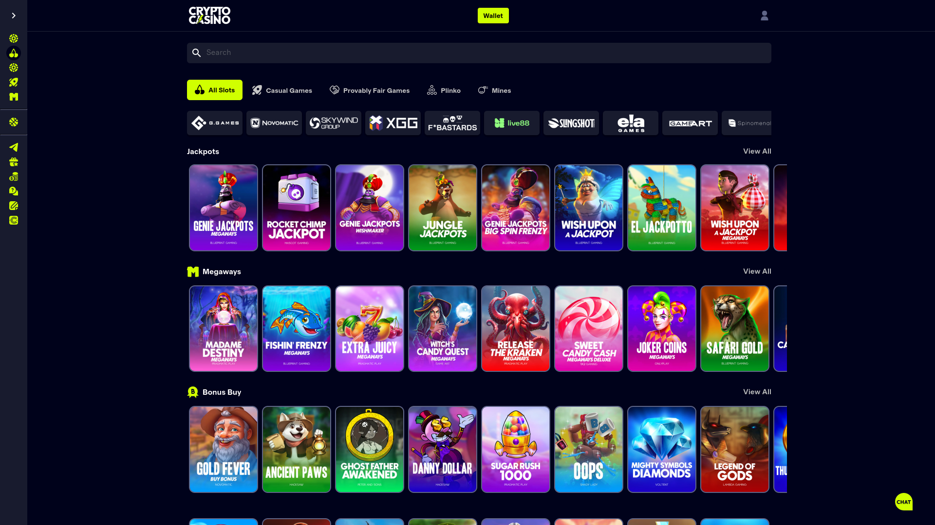 Jeux de Cryptocasino.com sur ordinateur