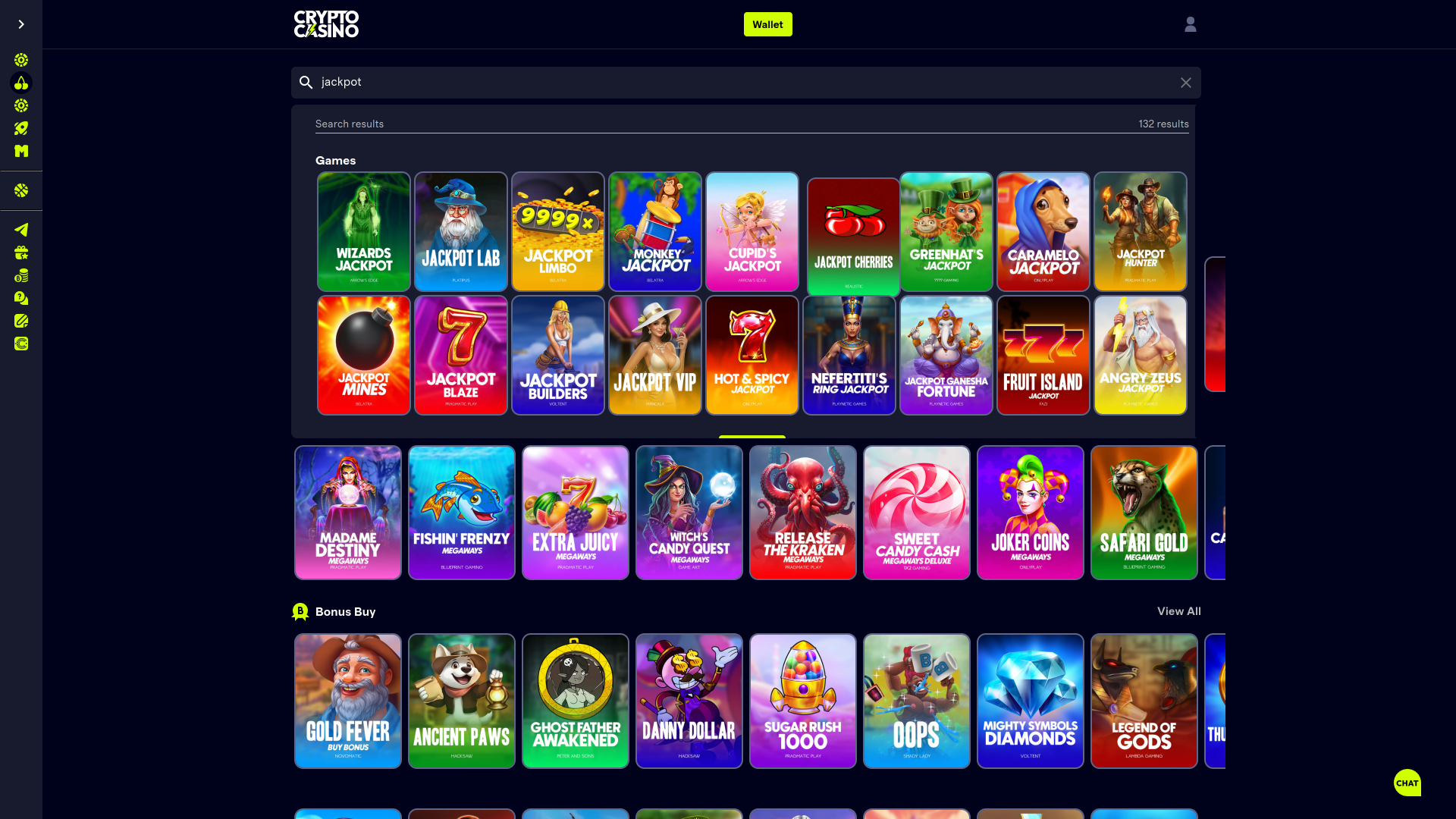 Jackpot de Cryptocasino.com sur ordinateur