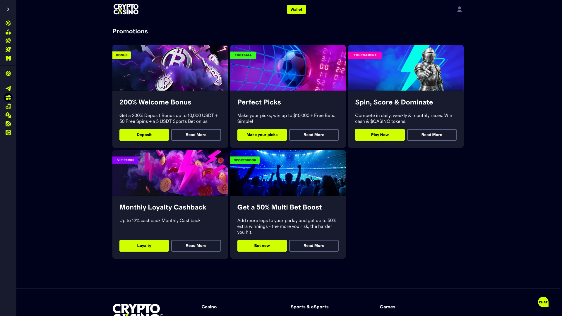 Promotions de Cryptocasino.com sur ordinateur