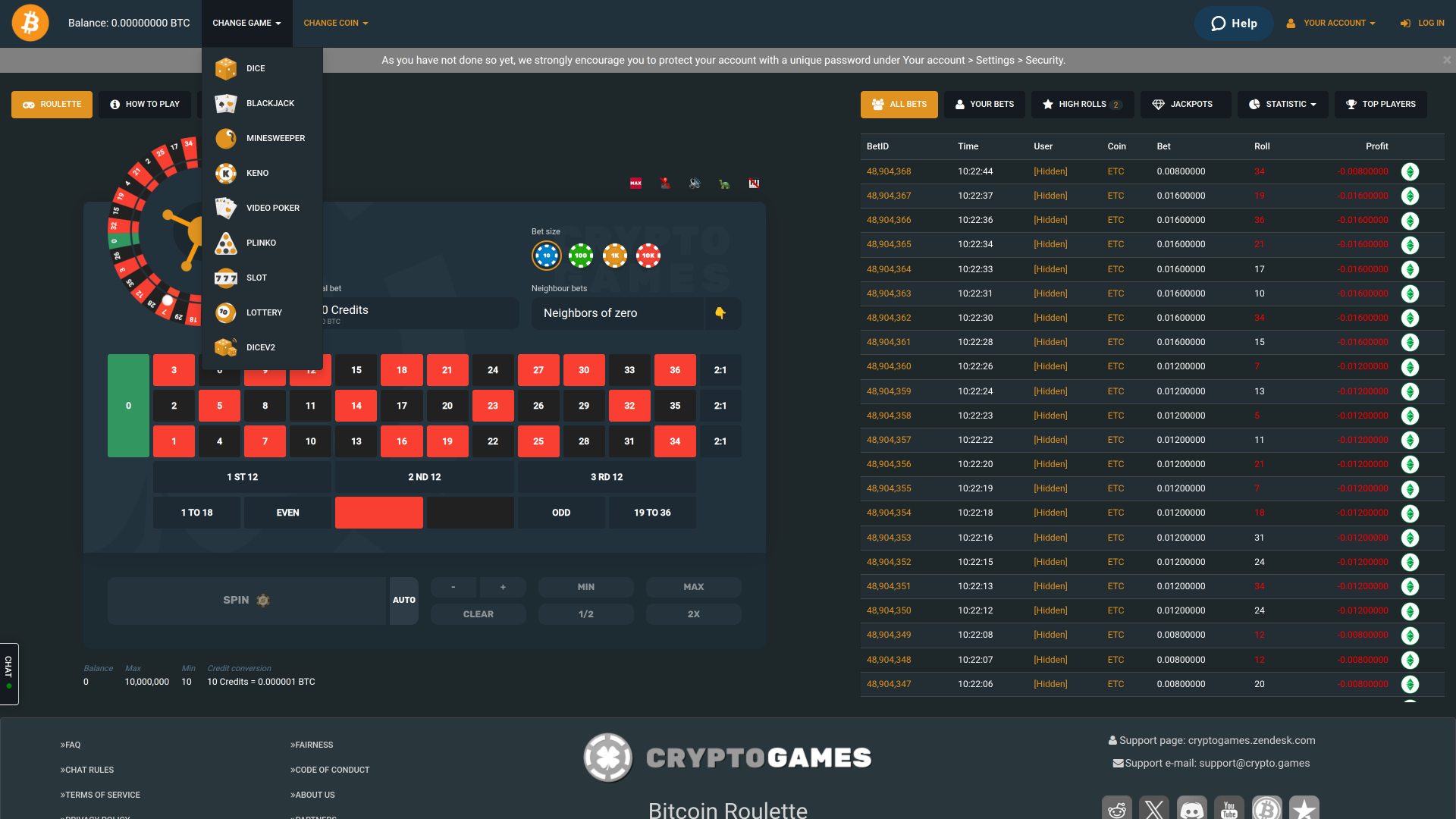 Cryptogames Casino Games Desktop