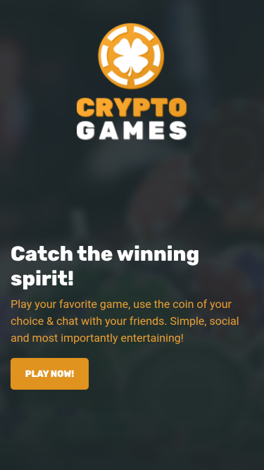 Cryptogames Casino Homepage Mobile