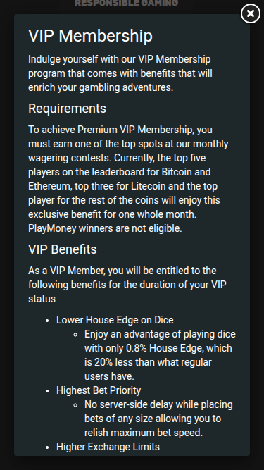 CryptoGames Casino Mobile VIP Program