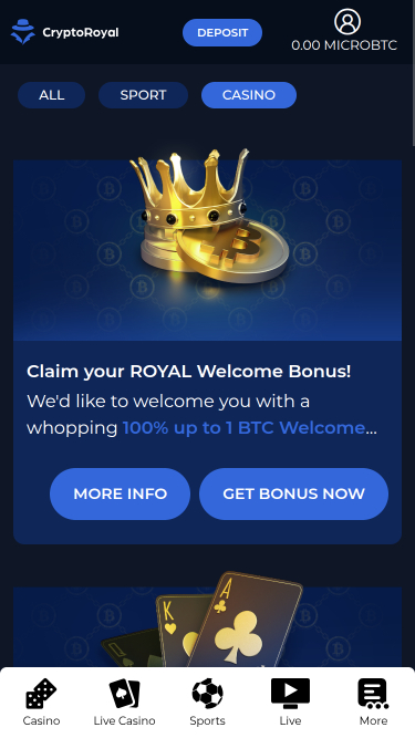 CryptoRoyal Casino Promotions Mobile