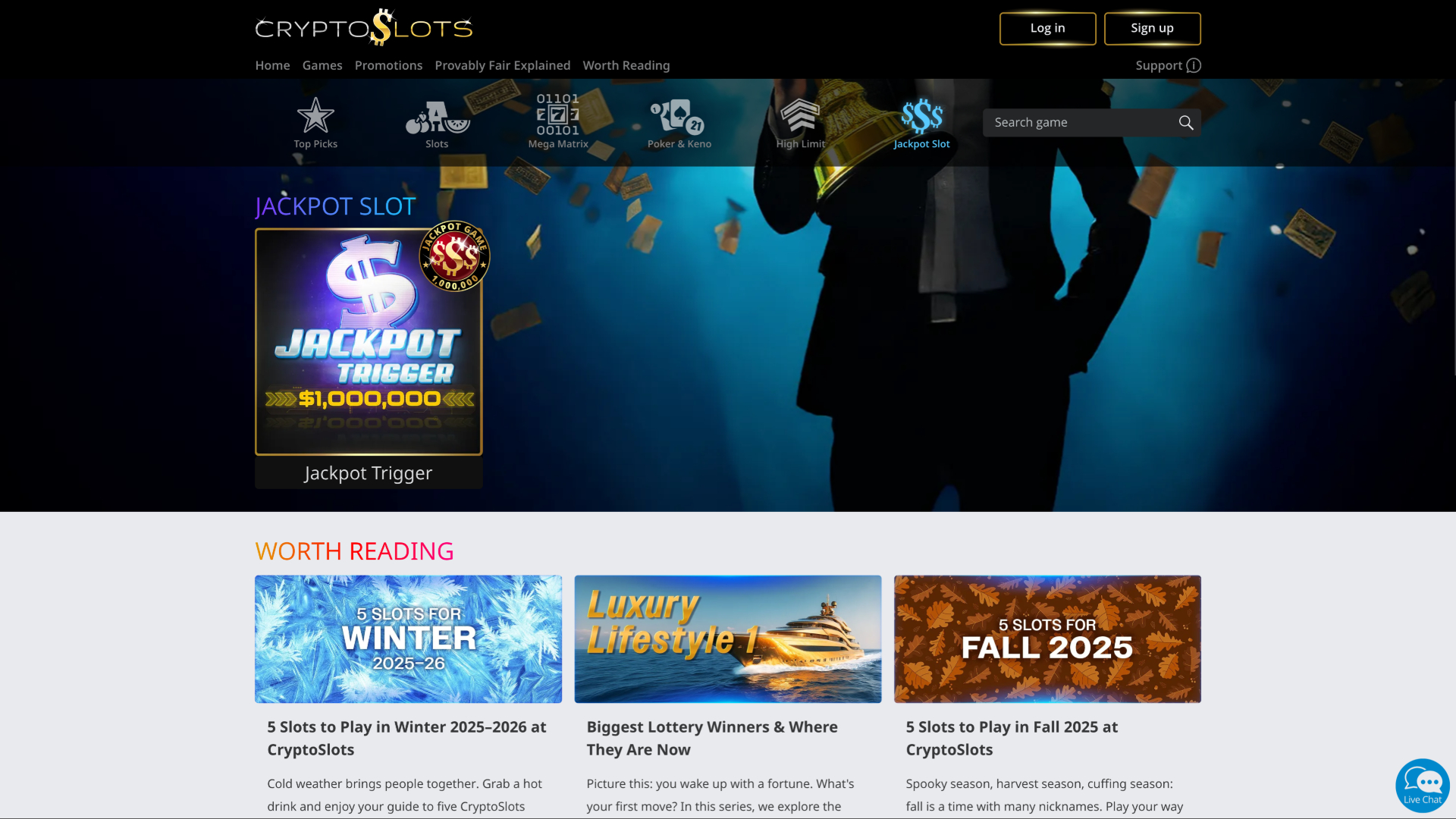 CryptoSlots Casino Jackpot Desktop