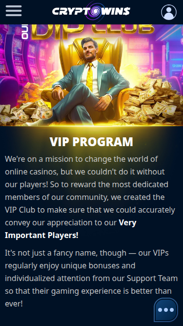 CryptoWins Mobile VIP Program