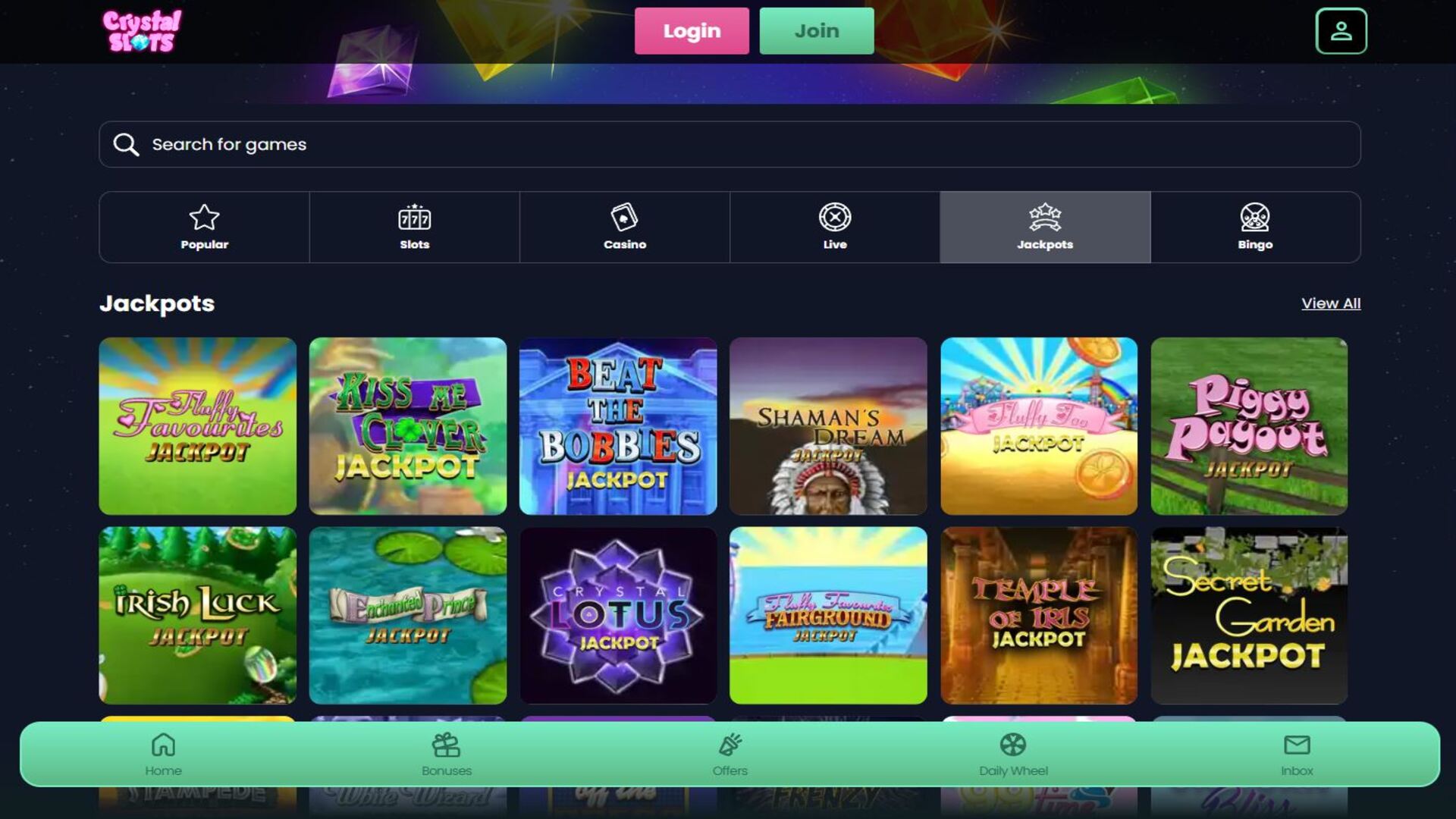 Jackpot Crystal Slots Desktop