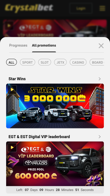 Promozioni del casinò CrystalBet