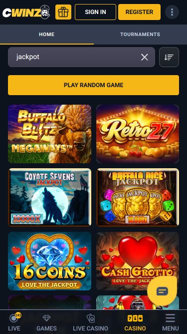 Mobiles Bild des Jackpots von CWinz