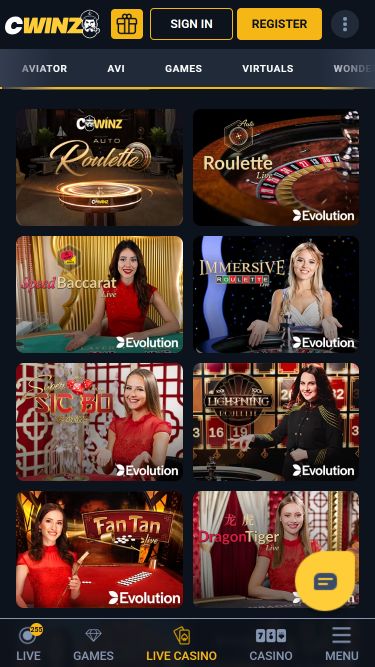 Mobiles Bild mit Live-Dealer von CWinz