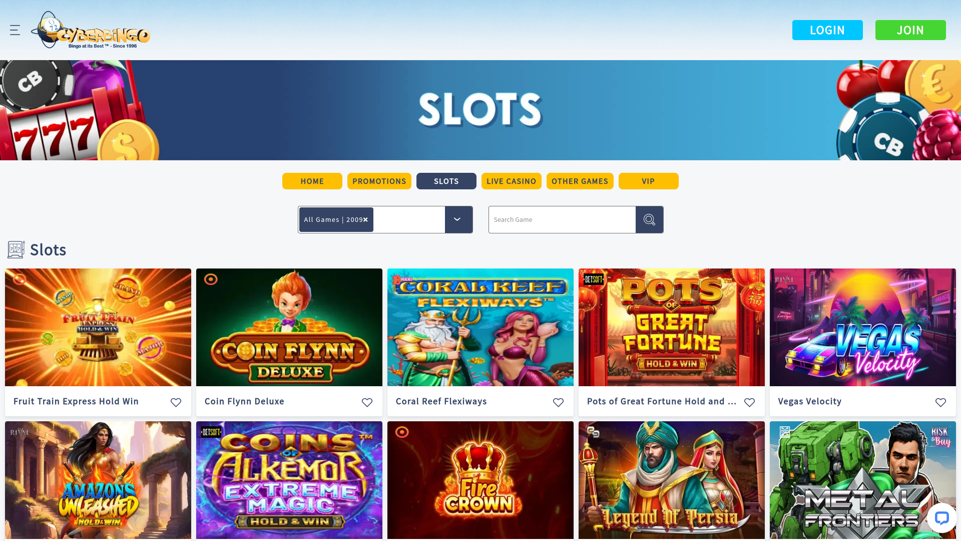 CyberBingo Casino Games Desktop