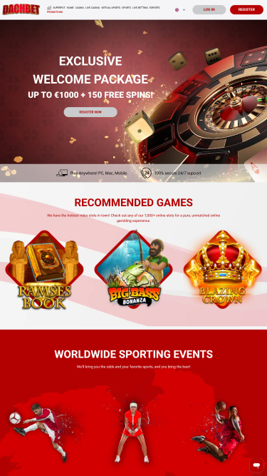 Pagina principale del casinò Dachbet Mobile