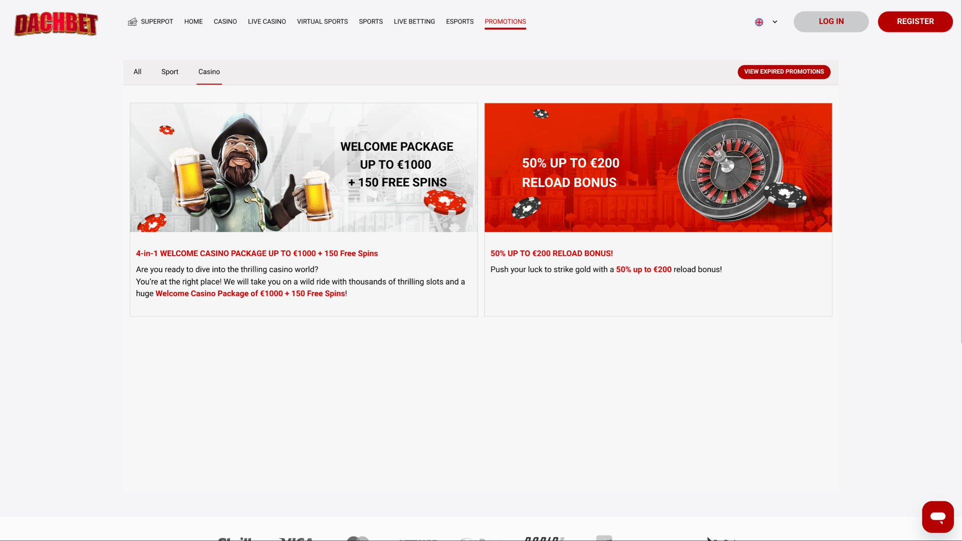 Promozioni del casinò Dachbet Desktop