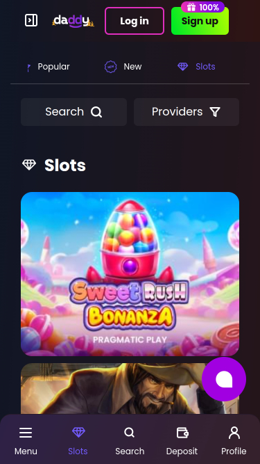 Jeux du Daddy Casino Version mobile