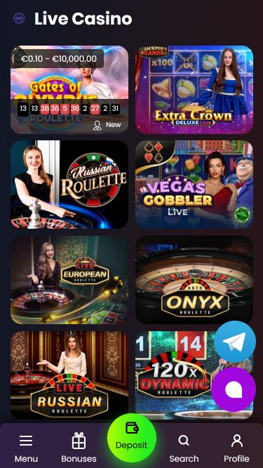 Изображение мобильного live-дилера Daddy Casino