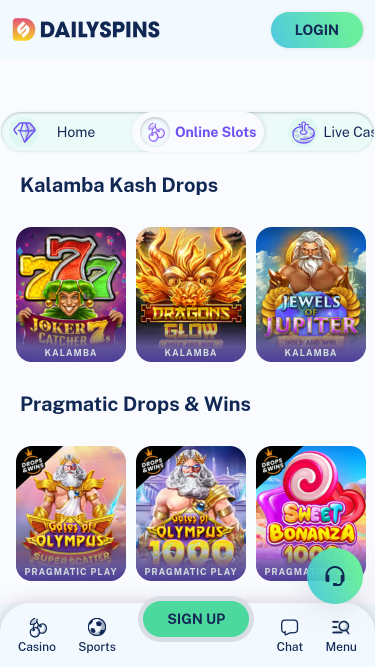 Juegos de DailySpins Casino Versión móvil