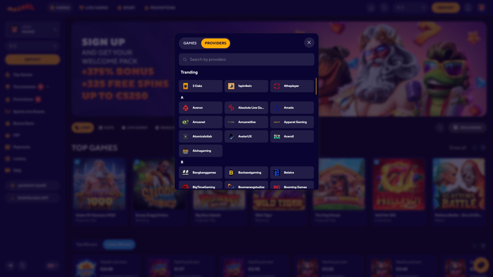Разработчики игр для настольных компьютеров Dazard Casino